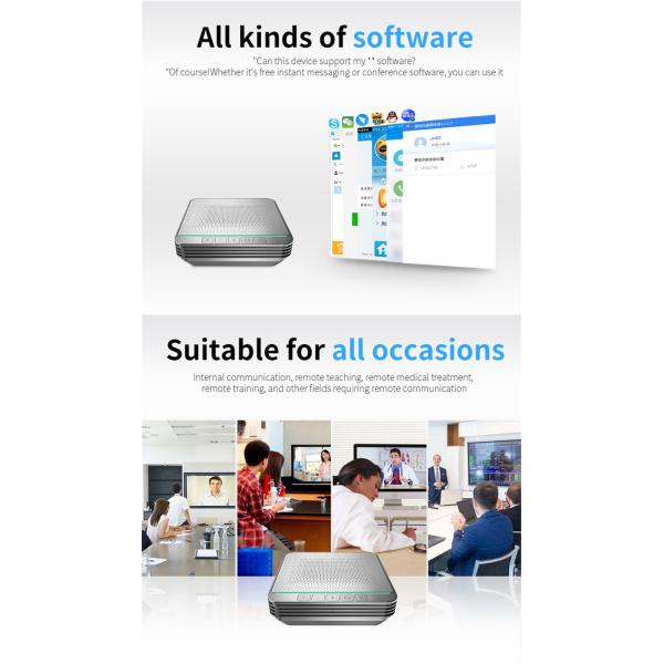 USB2.0 Bluetooth Video Conference Omnidirectional Microphone Echo Elimination Noise Reduction DSP Mute Speakerphone Mirc