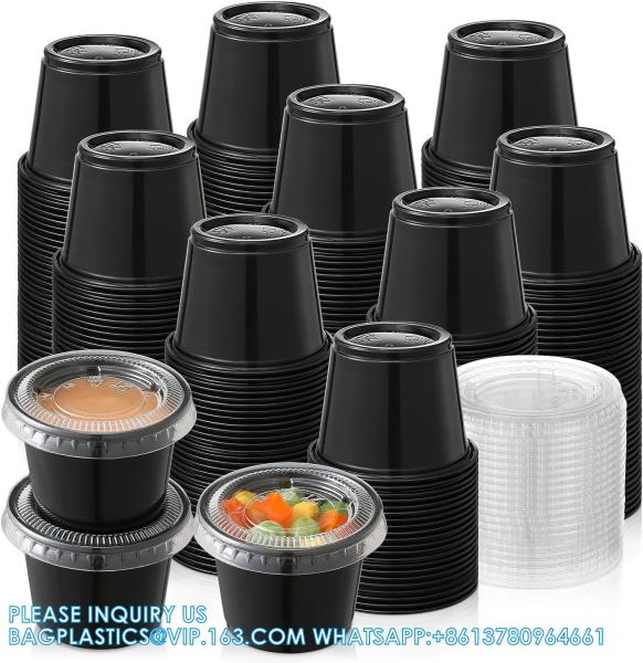 soup bowls for supermarkets Black Round Pp Plastic Soup Containers Disposable Plastic Storage Bowl With Lid