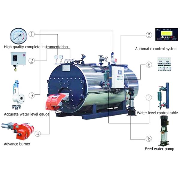 WNS 10t/H 0.7Mpa 1.0Mpa 1.2Mpa  Oil Gas Fired Fire Tube Steam Boiler For Chemical Industry