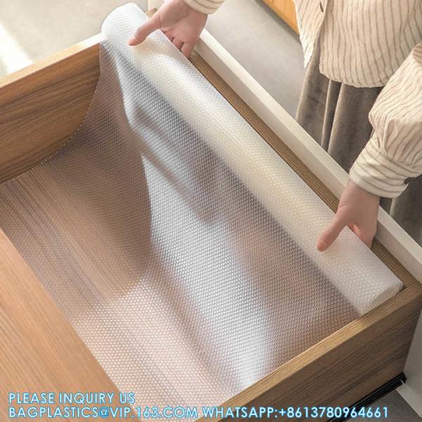 Shelf Liner Kitchen Cabinet Drawer Mats 11.8 Inch Wide X 13 Feet Long, Non Adhesive EVA Plastic Washable