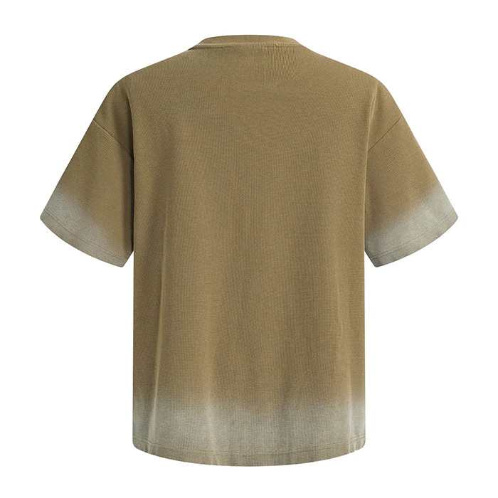 325GSM Airbrushed Waffle Knit T Shirt Anti Pilling Drop Shoulder T Shirt Gradient