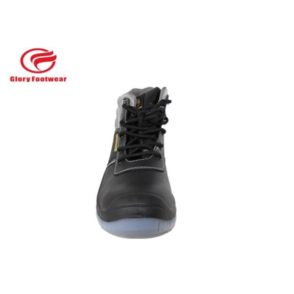 Fashionable Construction Genuine Leather Safety Shoes BK Mesh / Cambrelle Lining 6 Inch