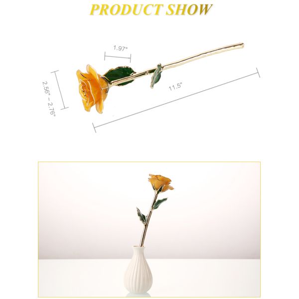 Everlasting love Rose Dipped in 24k Gold  Yellow Color Flower for Father's Day  ,births ,Christmas Gifts and Indoor Decoration