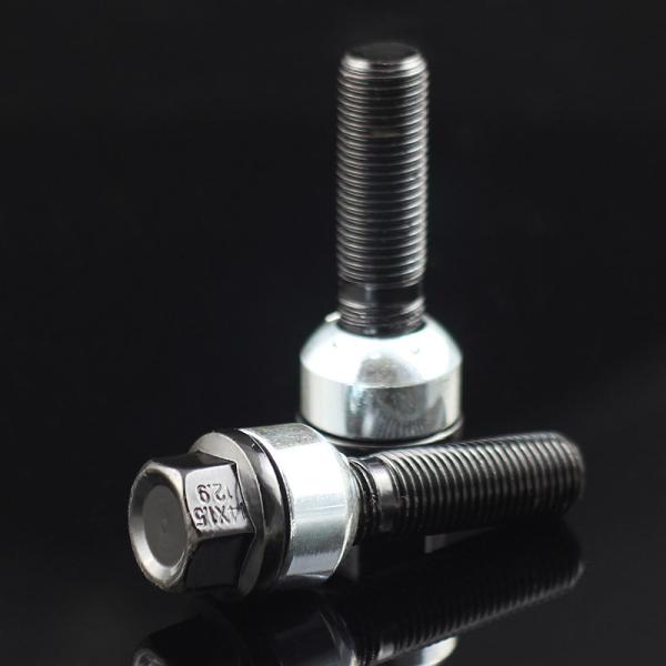 Grade 12.9 40mm Extended Wheel Bolt & Lug Nut For PORSCHE Black Finish Shank