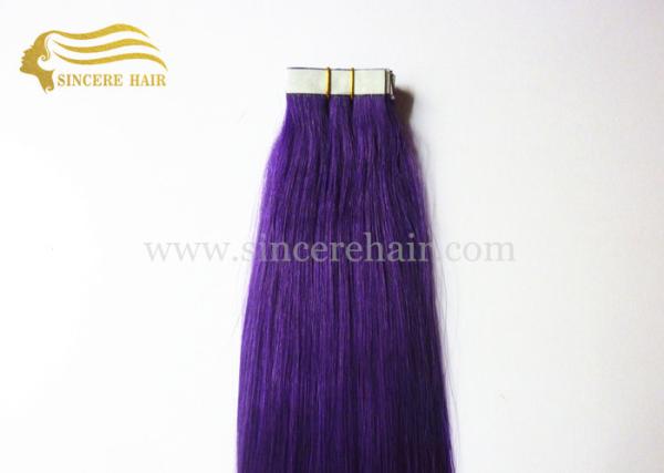 26 Inch Remy Human Hair Extensions, 65 CM Long Jet Black Remy Tape In Human Hair Extensions 2.5 Gram x 20 Piece For Sale