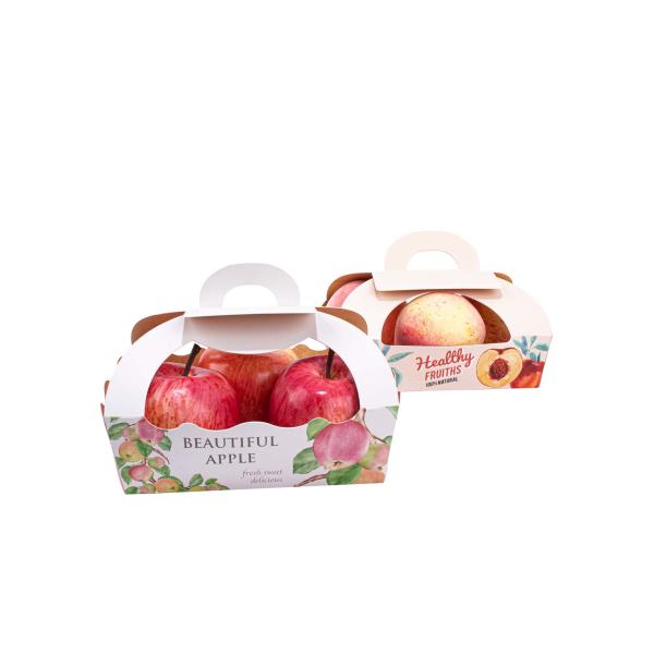 Примите вне коробку бумаги плода, картонные коробки овоща с ручкой