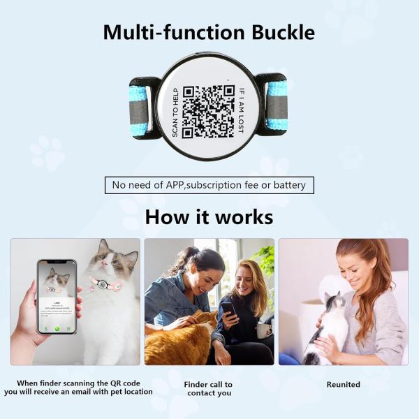Personalized Pet Accessories Function Custom Print Nylon Smart QR Code Pet Tag Collar
