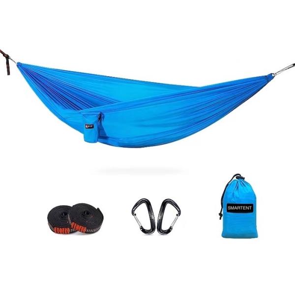 Синий 70D нейлоновый тафеты 300x180CM портативный кемпинговый гамак на открытом воздухе Легкий слезостойкий