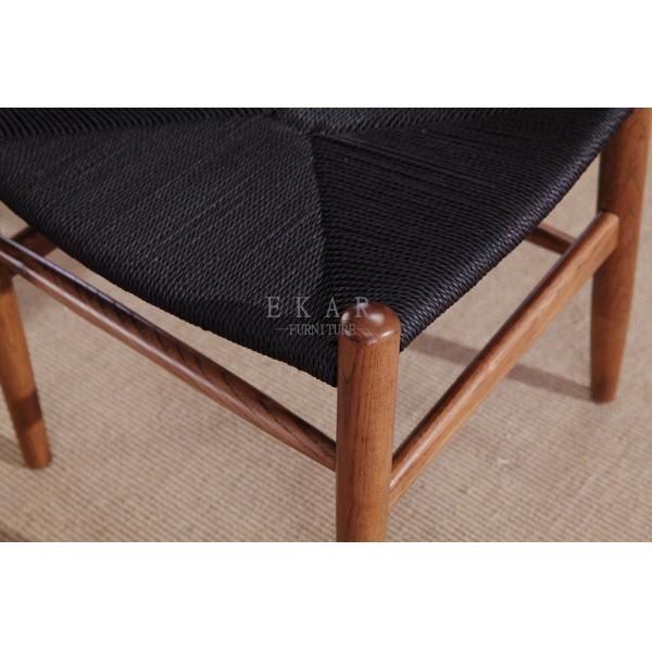 Nordic Design Wooden Solid Wood Hemp Rope Rattan Dining Chair