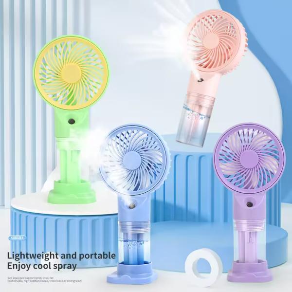 New Summer Mini Handheld Fan Mute Portable USB Charging Spray Water Cooling Fan for Outdoor and Camping