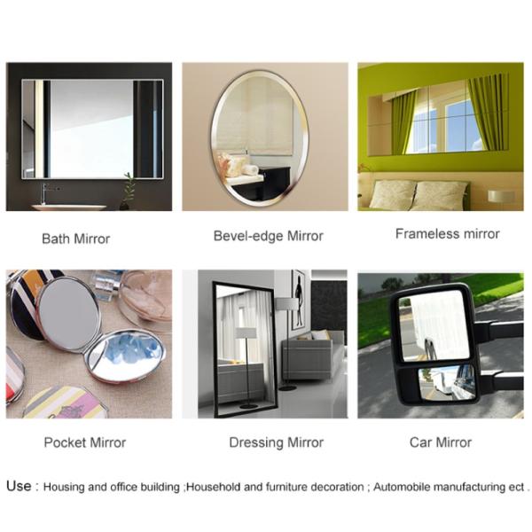 Round Oval Rectangle Square Cosmetic Mirror with Small Cutting Silver Mirror and Finish