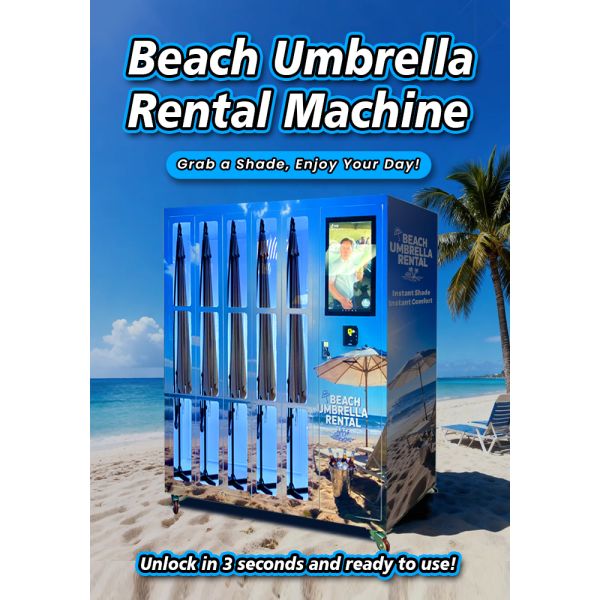 Smart Beach Umbrella Rental Vending Machine with Card Reader for Resorts & Beachfront Venues