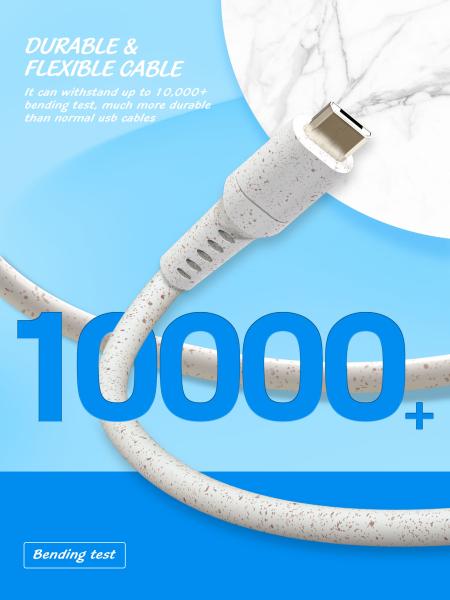 Eco-friendly materials Wheat Straw Biodegradable USB Cable for Mobile Phone cable micro  android USB cable