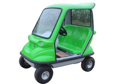 Carro Sightseeing bonde do motor da C.C. de 350 W com a bateria acidificada ao chumbo da tração do verde dos assentos dobro