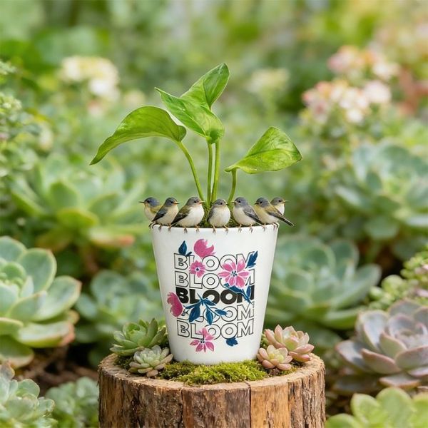 White Blank 12oz Sublimation Ceramic Flower Pots Custom Logo Ceramic Flower Pot Planters