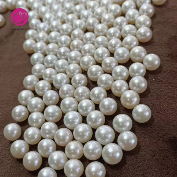 Handmade Loose Bead Imitation Pearl Diy Jewelry Findings Plastic Resin Nail Art Decor a Hole White Beige Bulk Pearls