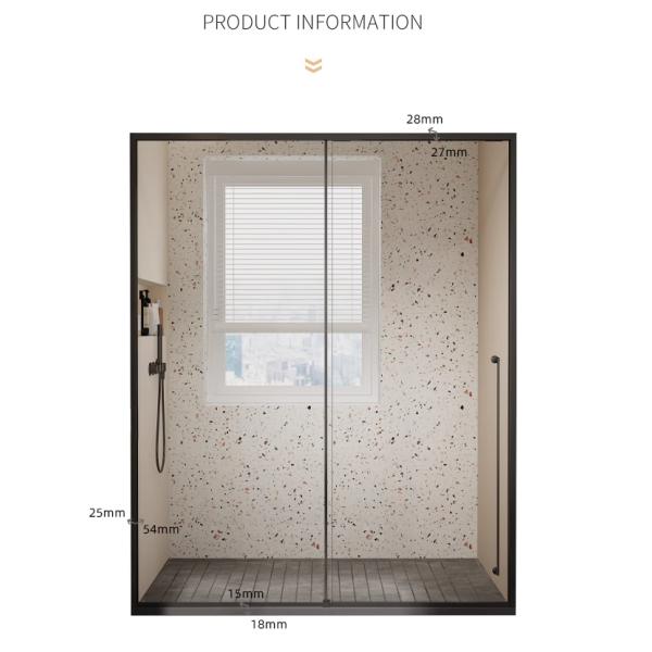 Narrow Frame Bathroom Glass Partition 3mm-12mm Glass Shower Room Divider