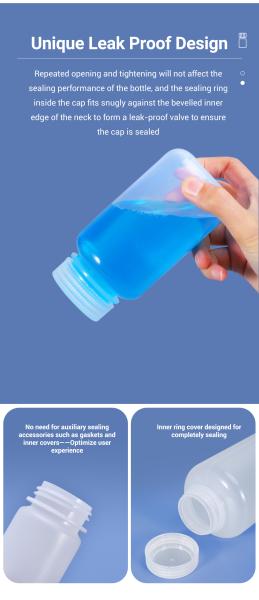 5ml to 1L Capacity PP/HDPE Wide Mouth Bottle for Lab Sterilization Chemical Resistant