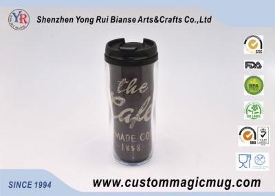 V Shape Double Wall Drinking Plastic Coffee Cups With Lids 350ml 12oz