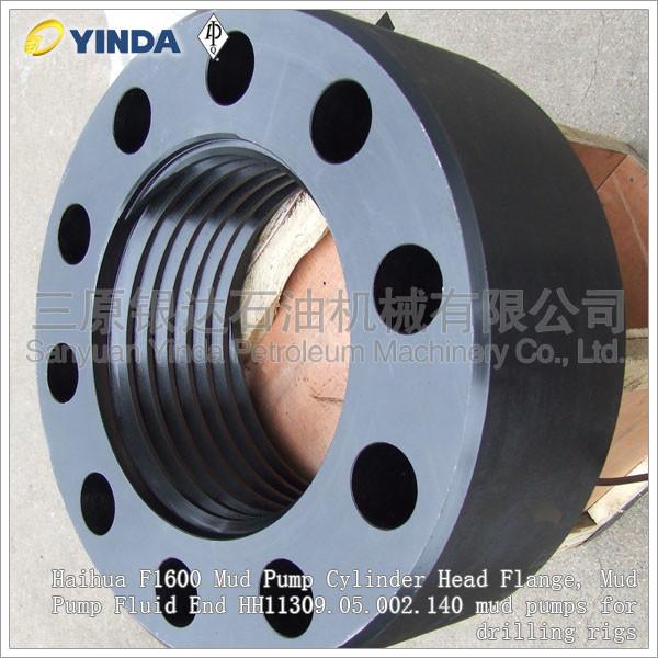 Flange da cabeça de cilindro da bomba da lama de Haihua F1600, bombas de lama fluidas da extremidade HH11309.05.002.140 da bomba de lama para equipamentos de perfuração