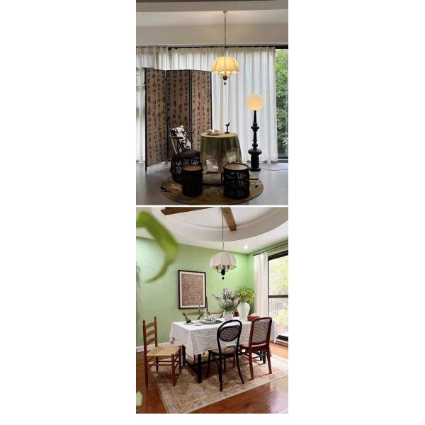 Французская винтажная ткань подвесная лампа столовая спальня ткань стиль столовая лампа