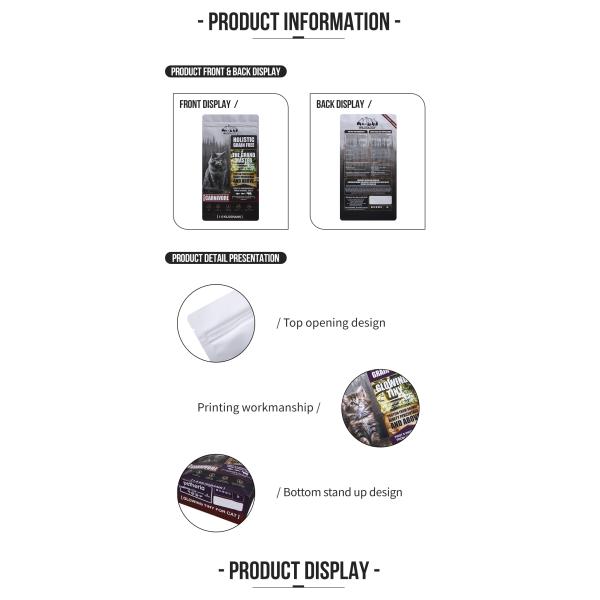 5kg 10kg 15kg 20kg Plastic Ziplock Dog Cat Pet Food Packaging Bag Stand Up Pouch Flat Bottom Bags For Pet Feeding