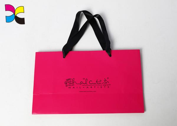 Window And Small Handle Printed Paper Bags For Chain Store / Supermarket