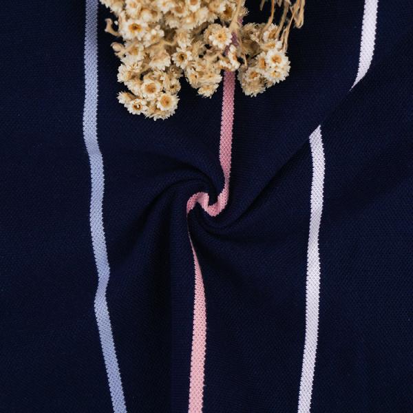 Comfortable Good Texture Fashionable Striped Material Fabric For Polo Shirt