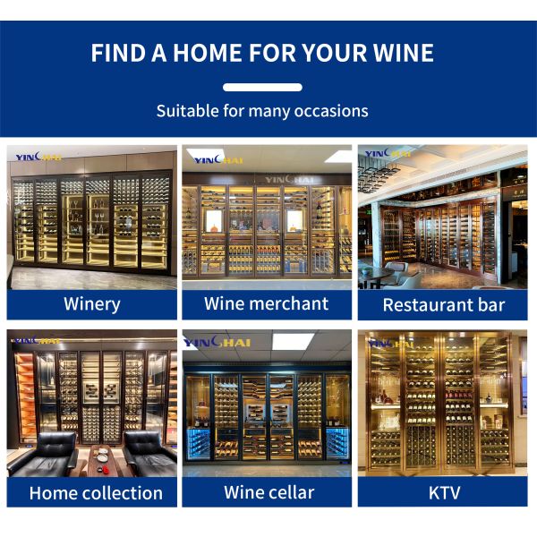 Custom Stainless Steel Wine Cellar Freestanding Luxury Wine Cellar High Capacity