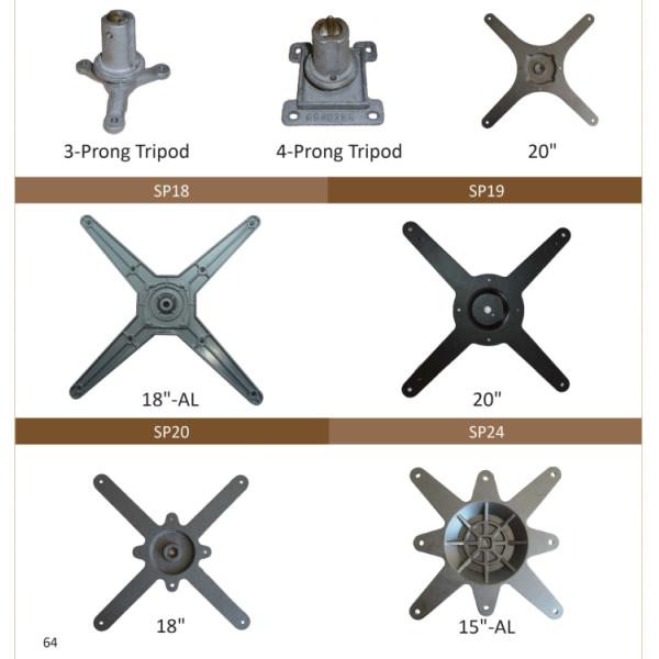 Restaurant Dining Table Legs Round Metal Bar Table Base Black / Brown Colour