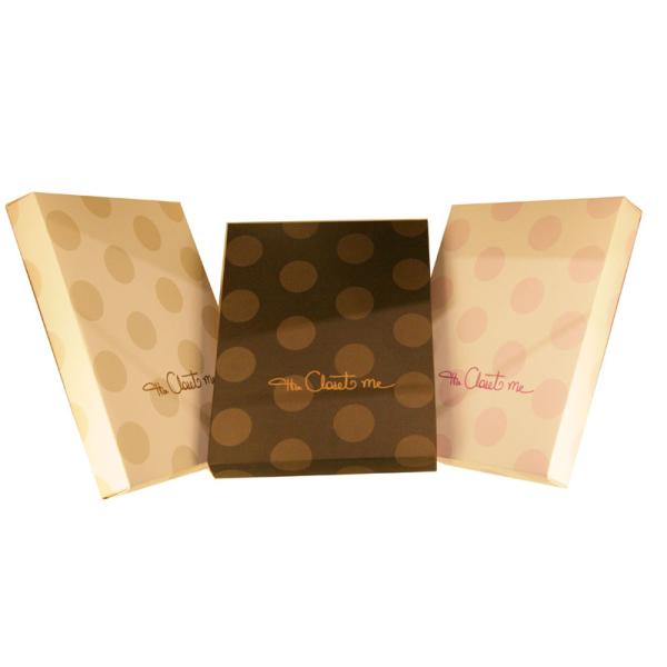 Customized logo250g Gift Paper Box, folded Style Printing Gold Ribbon Handle