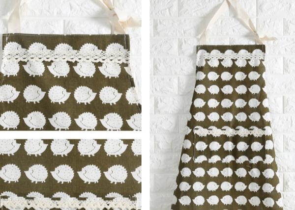 Puting Kitchen wear cooksmart wipe clean Apron pocket diablement fort cotton Hedgehog tree