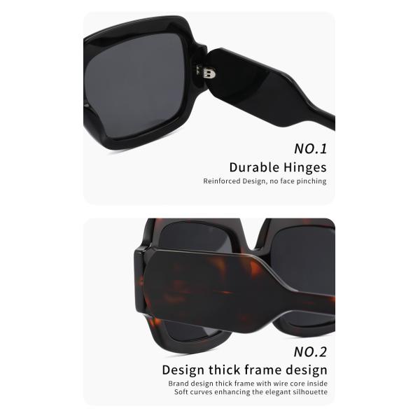 Толстые квадратные солнечные очки ацетата, ретро сверхразмерные квадратные солнечные очки ацетата рамки