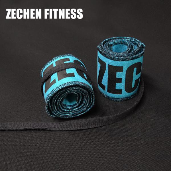 Blue Wrist Wraps Fitness For Weight Lifting Crossfit Training 100% Cotton Fabric