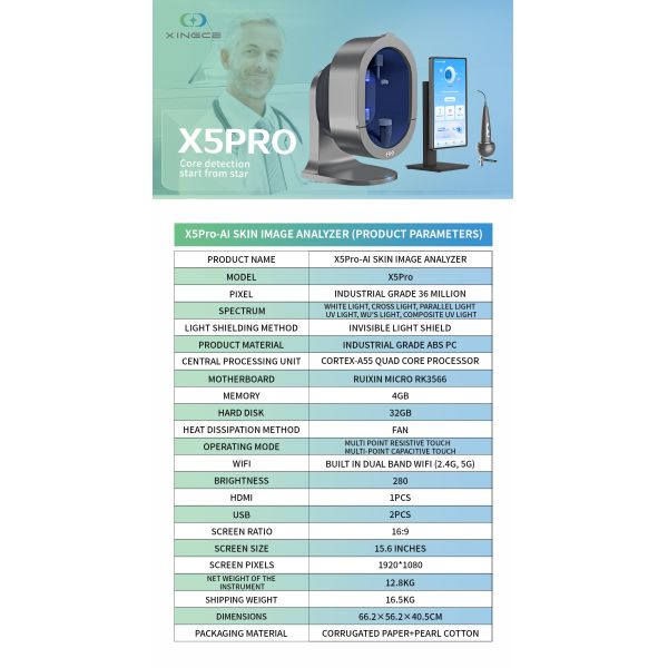 X5 Pro AI Facial Skin Analyzer Multi-spectrum Face Scanner Salon Skin Diagnosis Equipment