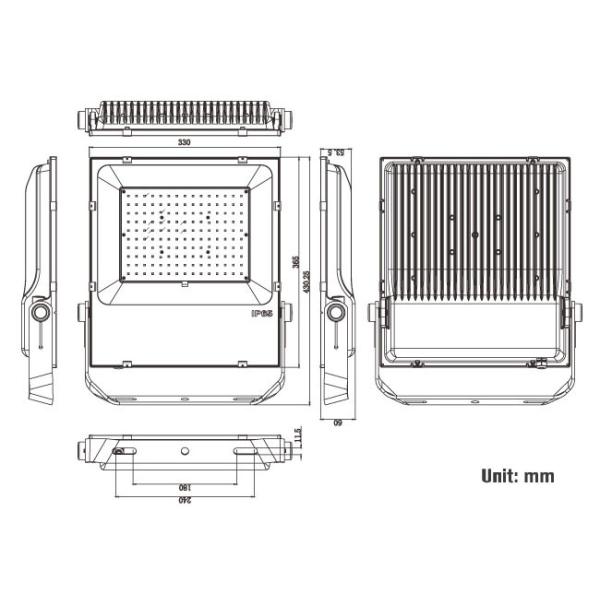 Waterproof Slim Outdoor LED Flood Lights 200w SMD 3030 Chips