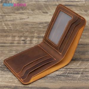 GENUINE LEATHER Vintage Style Card Holder Clip Wallet with Multi Function