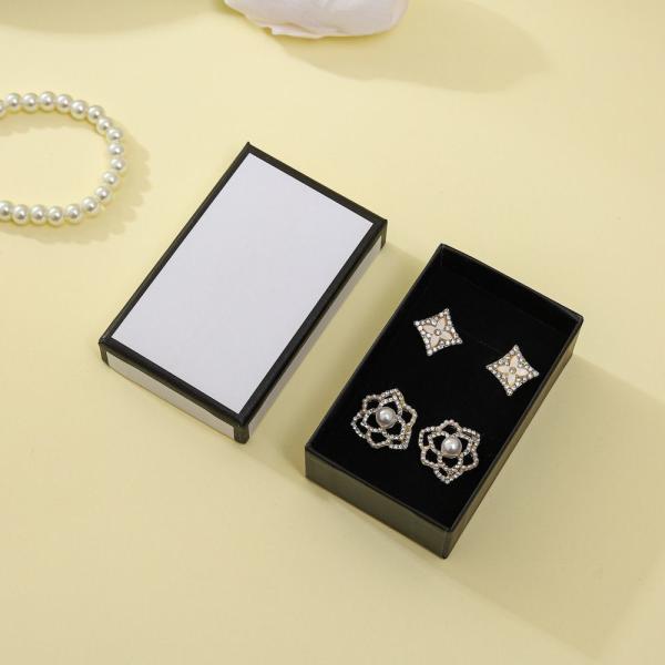 Black Luxury Foam Insert Jewelry Box Paper Packaging Cardboard Jewelry Gift Boxes