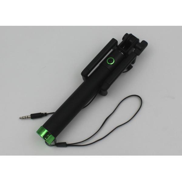 Black Aluminum Cable Take Pole Selfie Stick For Smart Phone Camera Tripod