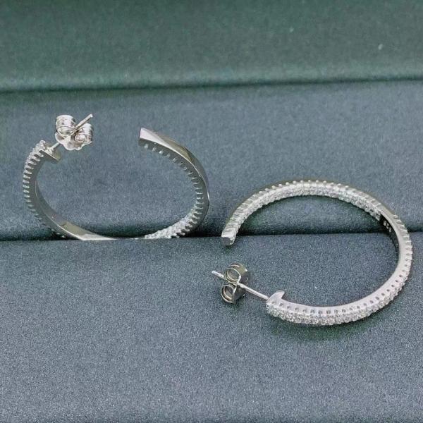Diamond Moissanite Sterling Silver Small Hoop Earrings ODM