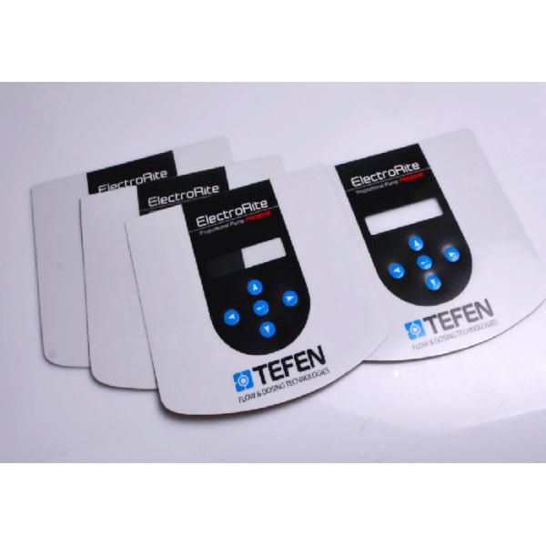 Custom strong self adhesive PC clear window embossed button control panel sticker