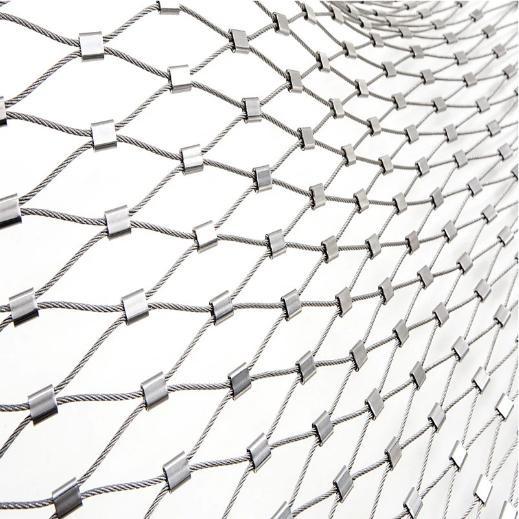 Zoo Stainless Steel Rope Mesh , Stainless Steel Wire Rope Ferrule Mesh