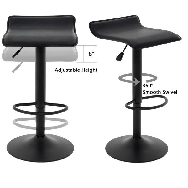 Couleur personnalisée ALINUNU Tabourets pivotants en cuir PU Chaise de bar pour salle à manger