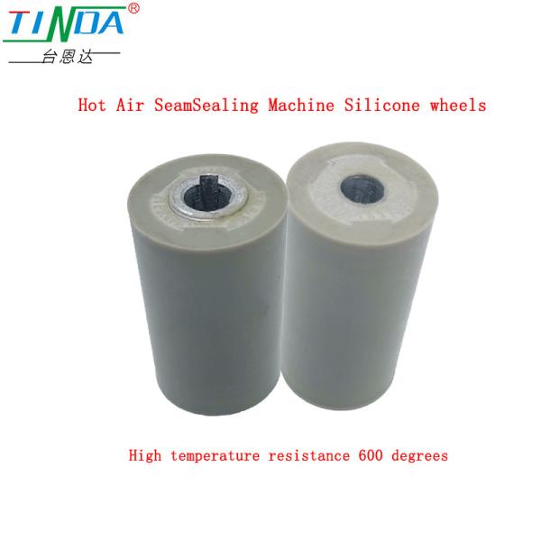 High Heat-Resistant Customized Grey Silicone Wheels Roller for NAWON Sewing Hot Air Seam Sealing Machine in Germany