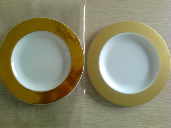 6 inch gold plastic cutlery&elegant plastic plates heavy weight dinner plate white round dessert plates with silver trim