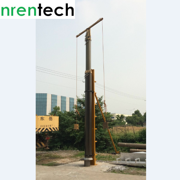 18m lockable pneumatic telescopic mast 100kg payloads NR-3300-18000-100L aluminum telescopic mast telecom tower mast