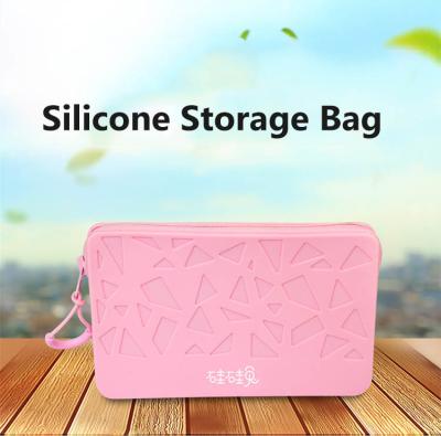 Customised New Silicone Cosmetic Bag Cosmetic Organiser Large Capacity Waterproof Zipper Travel Portable Cosmetic Bag