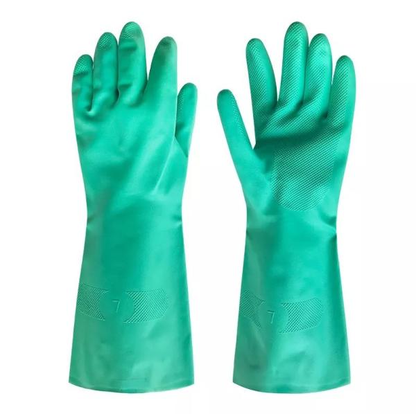 Nitrile gloves manufacturers cheap green nitrile gloves industrial chemical resistance food grade