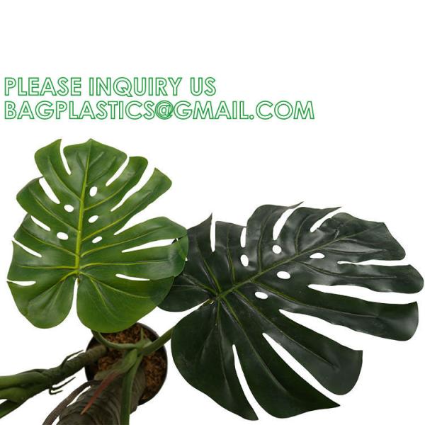 Artificial Monstera Deliciosa Plant, 5ft Potted Faux Tree with 15 Verdant Fake Leaves, Swiss Cheese Plant for Home