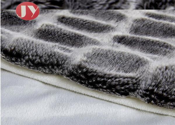 Rectangular brown Faux Animal Fur Blanket Stretch Rabbit Fur Super Soft luxury